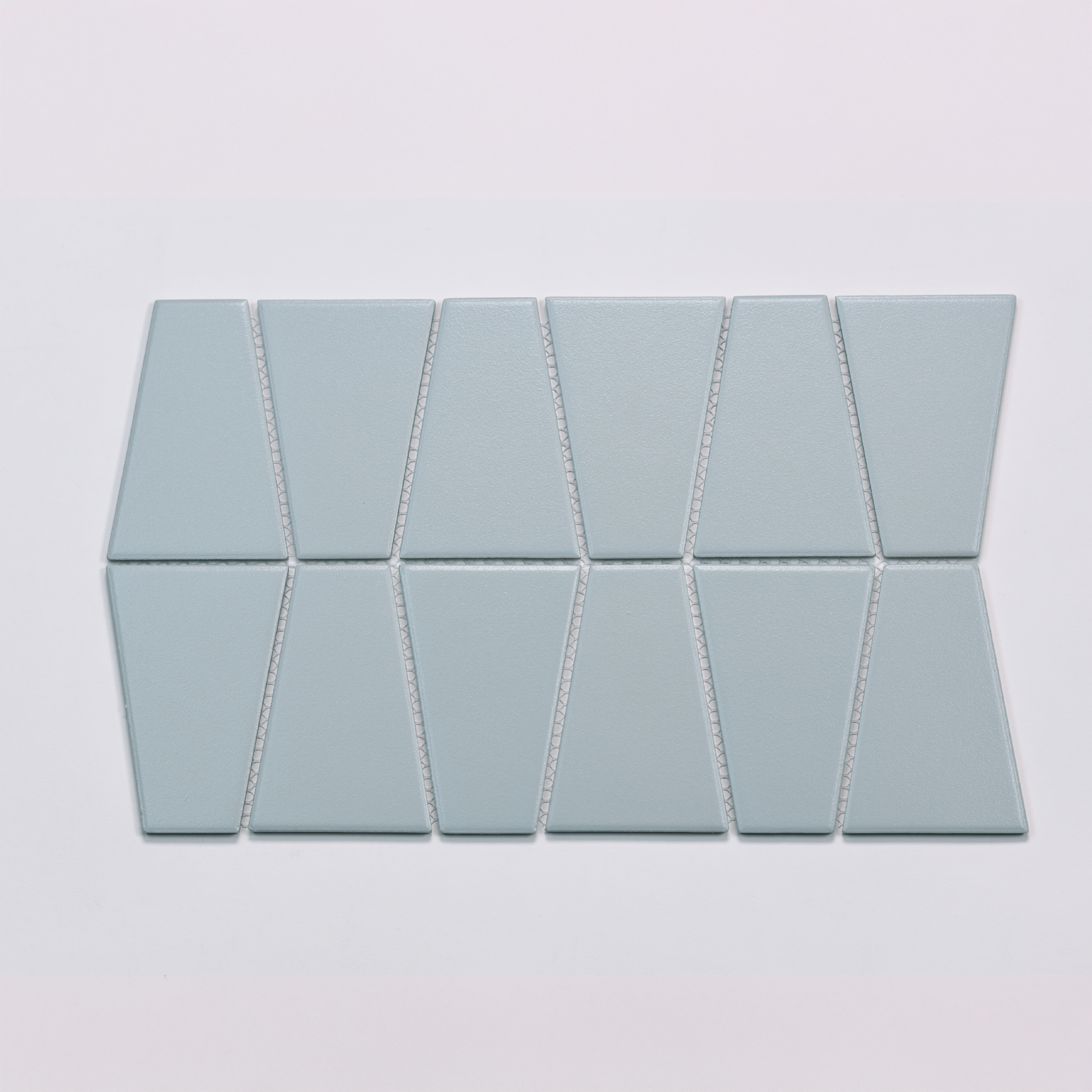 Marin Trapezoid Matte Porcelain Mosaic in Misty Blue | Bedrosians